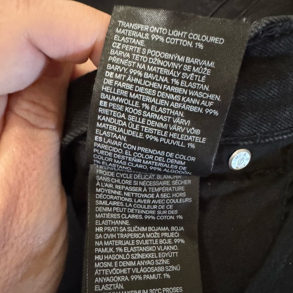 Men's Black Slim Coupe Étroite Denim Pants Size 34 - Picture 8 of 11